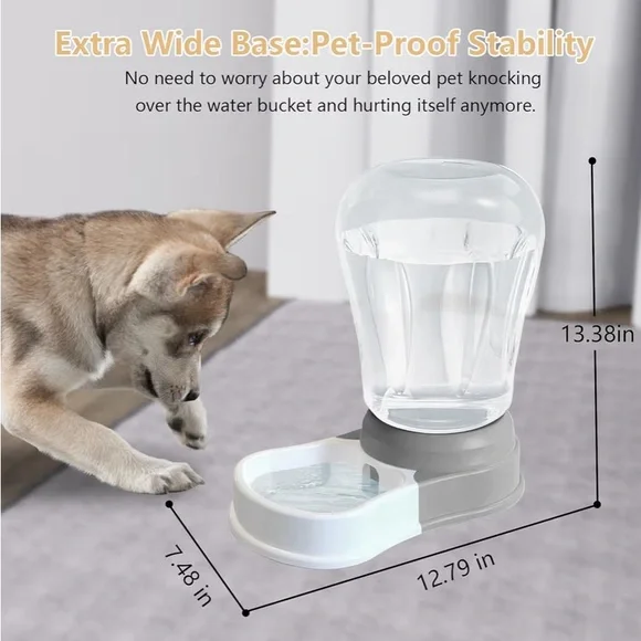 New. Automatic Pet/ Dog Water Bowl Dispenser 1.58 Gallon (6 L) – BPA-Free. Grey. - Picture 3 of 15